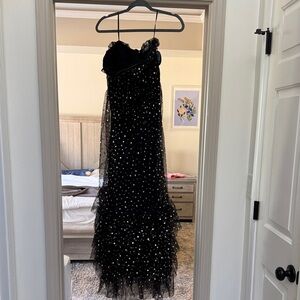 Eva Franco Black and White Polka Dot Prom Dress